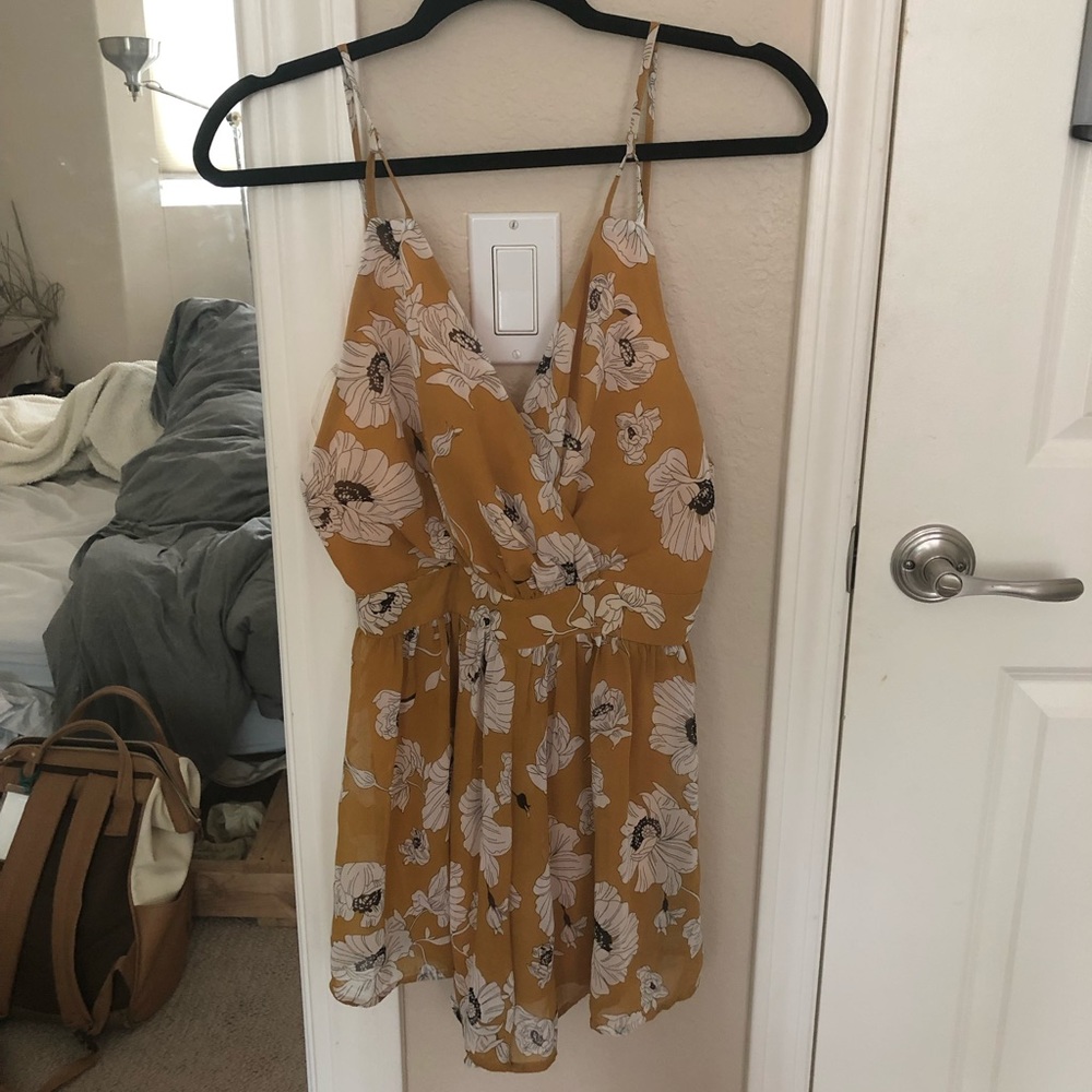 Yellow floral romper